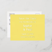 Butter Yellow Sla de datum op Folie Uitnodiging Briefkaart (Voorkant / Achterkant)