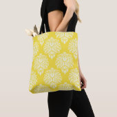 Butter Yellow Southern Cottage Damask Canvas tas (Dichtbij)