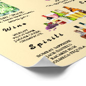 Butter Yellow Wedding Bar Menu Poster (Hoek)