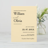 Butter Yellow Wedding Kaart (Staand voorkant)