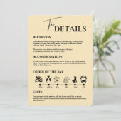 Butter Yellow Wedding Orde van Evenementen Enclosu Kaart (Staand voorkant)