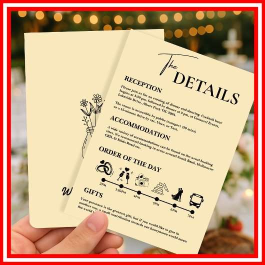 Butter Yellow Wedding Orde van Evenementen Enclosu Kaart