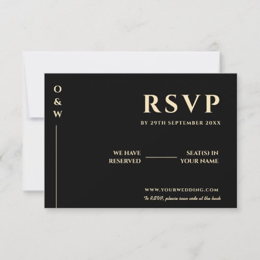 Butter Yellow Wedding QR Code RSVP (Voorkant)