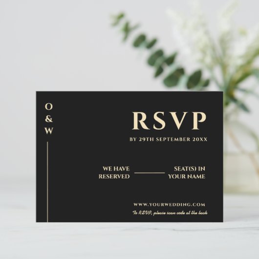 Butter Yellow Wedding QR Code RSVP (Staand voorkant)