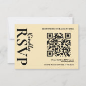 Butter Yellow Wedding QR Code RSVP Kaartje (Voorkant)