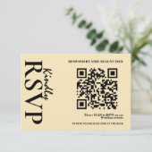 Butter Yellow Wedding QR Code RSVP Kaartje (Staand voorkant)