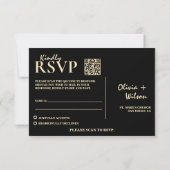 Butter Yellow Wedding QR Code RSVP Kaartje (Achterkant)