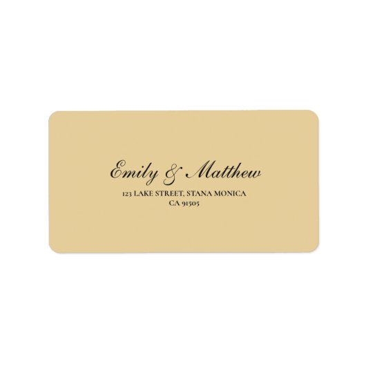 Butter Yellow Wedding Return Address Label (Voorkant)