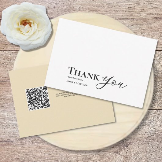 Butter Yellow Wedding Thank You Card