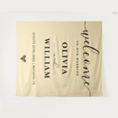 Butter Yellow Wedding Welcome Sign Backdrop Wandkleed (Voorkant (horizontaal))