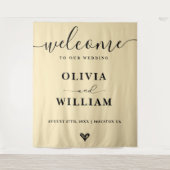 Butter Yellow Wedding Welcome Sign Backdrop Wandkleed (Voorkant)