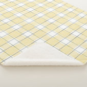 Butter Yellow White Plaid Stripes Birthday Sherpa Deken (3/4)