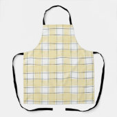 Butter Yellow White Plaid Stripes Vrijgezellenfees Schort (Voorkant)