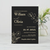 Butter Yellow Wildflower Uitnodiging voor een brui (Staand voorkant)