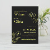 Butter Yellow Wildflower Uitnodiging voor een brui (Staand voorkant)