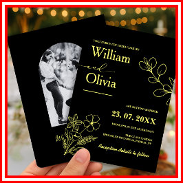 Butter Yellow Wildflower Uitnodiging voor een brui