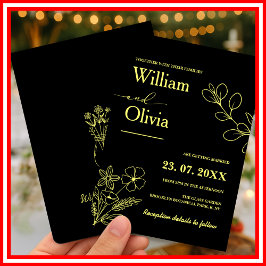 Butter Yellow Wildflower Uitnodiging voor een brui