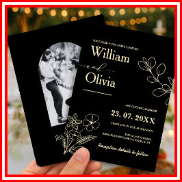 Butter Yellow Wildflower Uitnodiging voor een brui