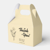 Butter Yellow Wildflower Wedding Dank u Bedankdoosjes (Achterkant)