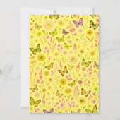 Butter Yellow Wildflower Wedding Kaart (Achterkant)