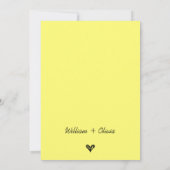 Butter Yellow Wildflower Wedding Kaart (Achterkant)