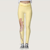 Butter Yellow with a Glitter Flower Leggings (Voorkant)
