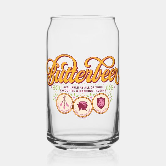 BUTTERBEER™ Available At Wizarding Taverns Blikvorm Glas (Voorkant)