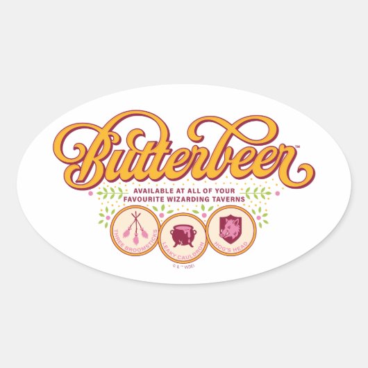 BUTTERBEER™ Available At Wizarding Taverns Ovale Sticker (Voorkant)