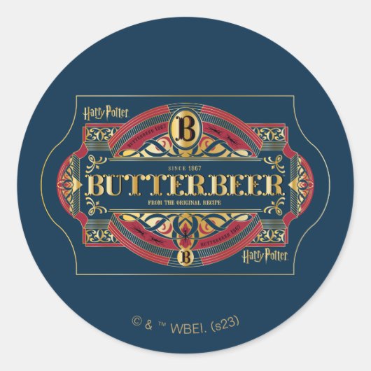 BUTTERBEER™ Horizontale Logo Ronde Sticker (Voorkant)