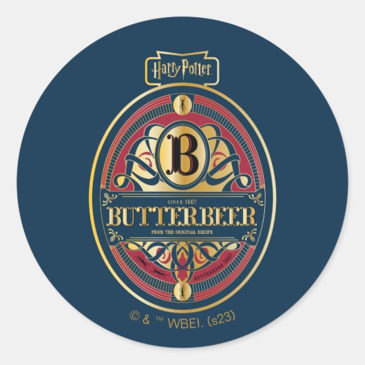 BUTTERBEER™ Verticale Logo Ronde Sticker (Voorkant)
