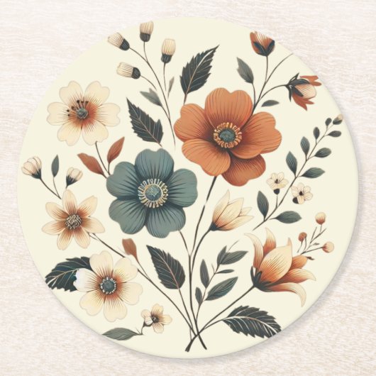 Buttercream Floral Paper Onderzetter (Voorkant)