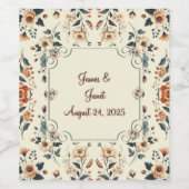 Buttercream Floral  Wijn Etiket (Enkel label)