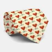 Buttercream & Hearts with Initials Neck Tie Stropdas (Opgerold)