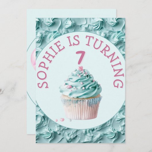 Buttercream Icing Party Verjaardag Kaart (Voorkant / Achterkant)