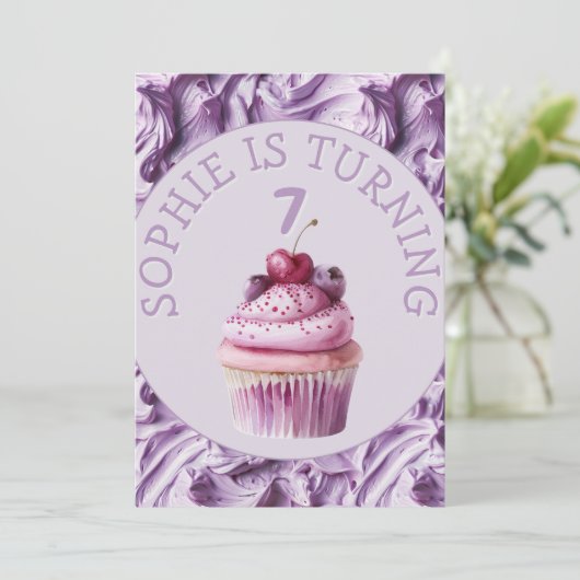 Buttercream Icing Party Verjaardag Kaart (Staand voorkant)