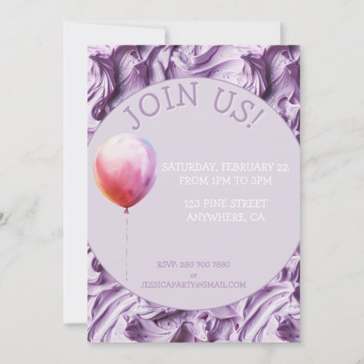 Buttercream Icing Party Verjaardag Kaart (Achterkant)