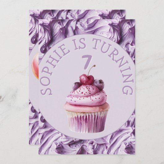 Buttercream Icing Party Verjaardag Kaart (Voorkant / Achterkant)