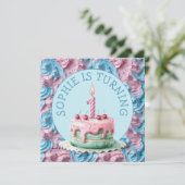 Buttercream Icing Party Verjaardag Kaart (Staand voorkant)