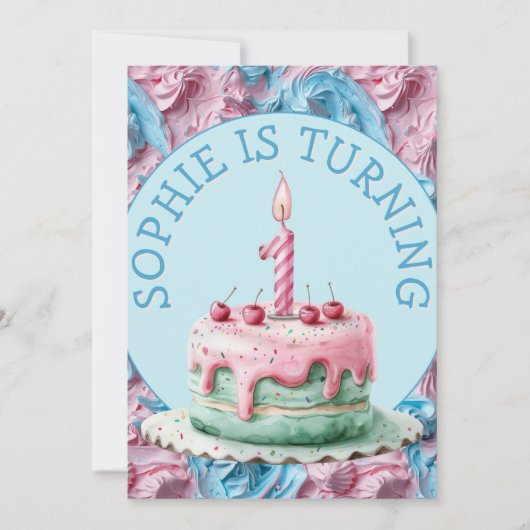 Buttercream Icing Party Verjaardag Kaart (Voorkant)