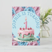 Buttercream Icing Party Verjaardag Kaart (Staand voorkant)