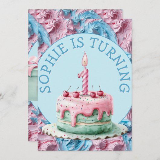 Buttercream Icing Party Verjaardag Kaart (Voorkant / Achterkant)