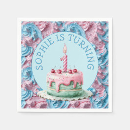 Buttercream Icing Party Verjaardag Servet