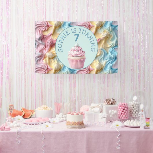 Buttercream Icing Party Verjaardag Spandoek (Feest)
