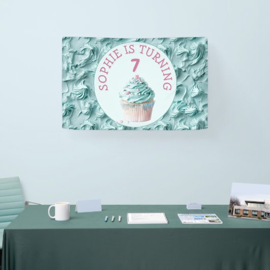 Buttercream Icing Party Verjaardag Spandoek (Beurs)