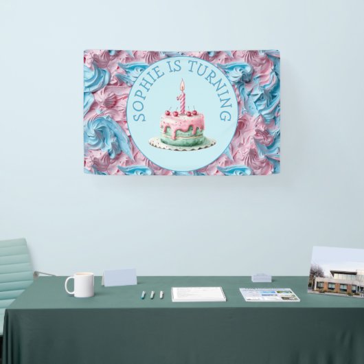 Buttercream Icing Party Verjaardag Spandoek (Beurs)