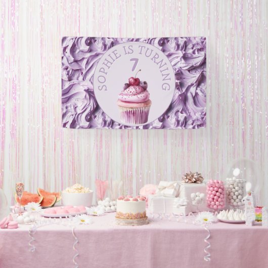 Buttercream Icing Party Verjaardag Spandoek (Feest)