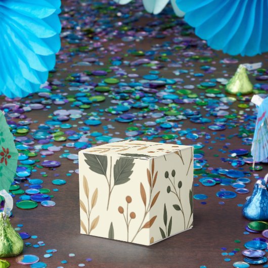 Buttercream Leaves Cube Favoriete Box Bedankdoosjes (Feest)