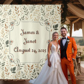 Buttercream Leaves Wedding Achtergrond Wandkleed