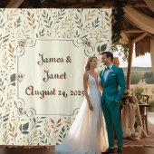 Buttercream Leaves Wedding Achtergrond Wandkleed