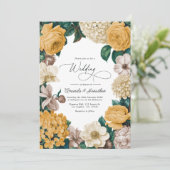 Buttercream, Soft Marigold & Blush Taupe Wedding Kaart (Staand voorkant)